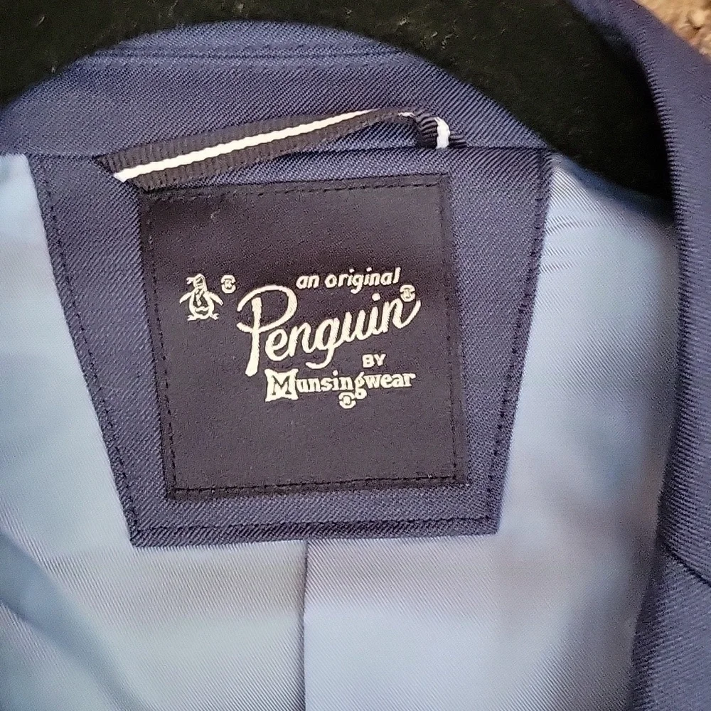Original Penguin Size 38 Short Navy Blue NWT Wool Blend Suit Jacket